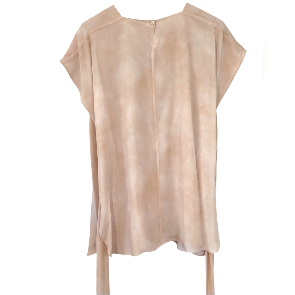 M.M. LaFleur Selena Brushstroke Ballet Belted Silk Light Blush Tunic Top Medium - Picture 6 of 11